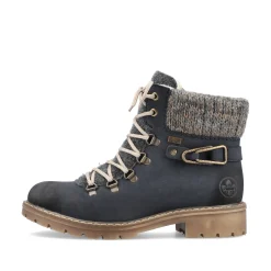 Rieker Damen Schnürstiefel dunkelblau