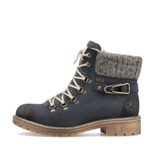Rieker Damen Schnürstiefel dunkelblau