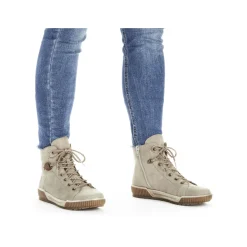 Rieker Damen Schnürstiefel cremebeige