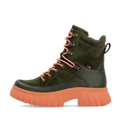 Rieker Damen Schnürstiefel khaki-glutorange
