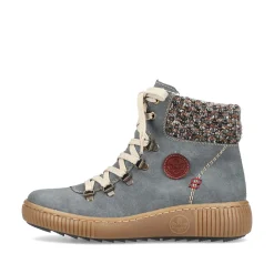 Rieker Damen Schnürstiefel cyanblau