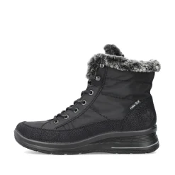 Rieker Damen Schnürstiefel nachtschwarz