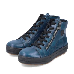 Rieker Damen Schnürstiefel petrol-schwarz