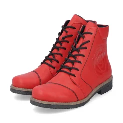Rieker Damen Schnürstiefel erdbeerrot