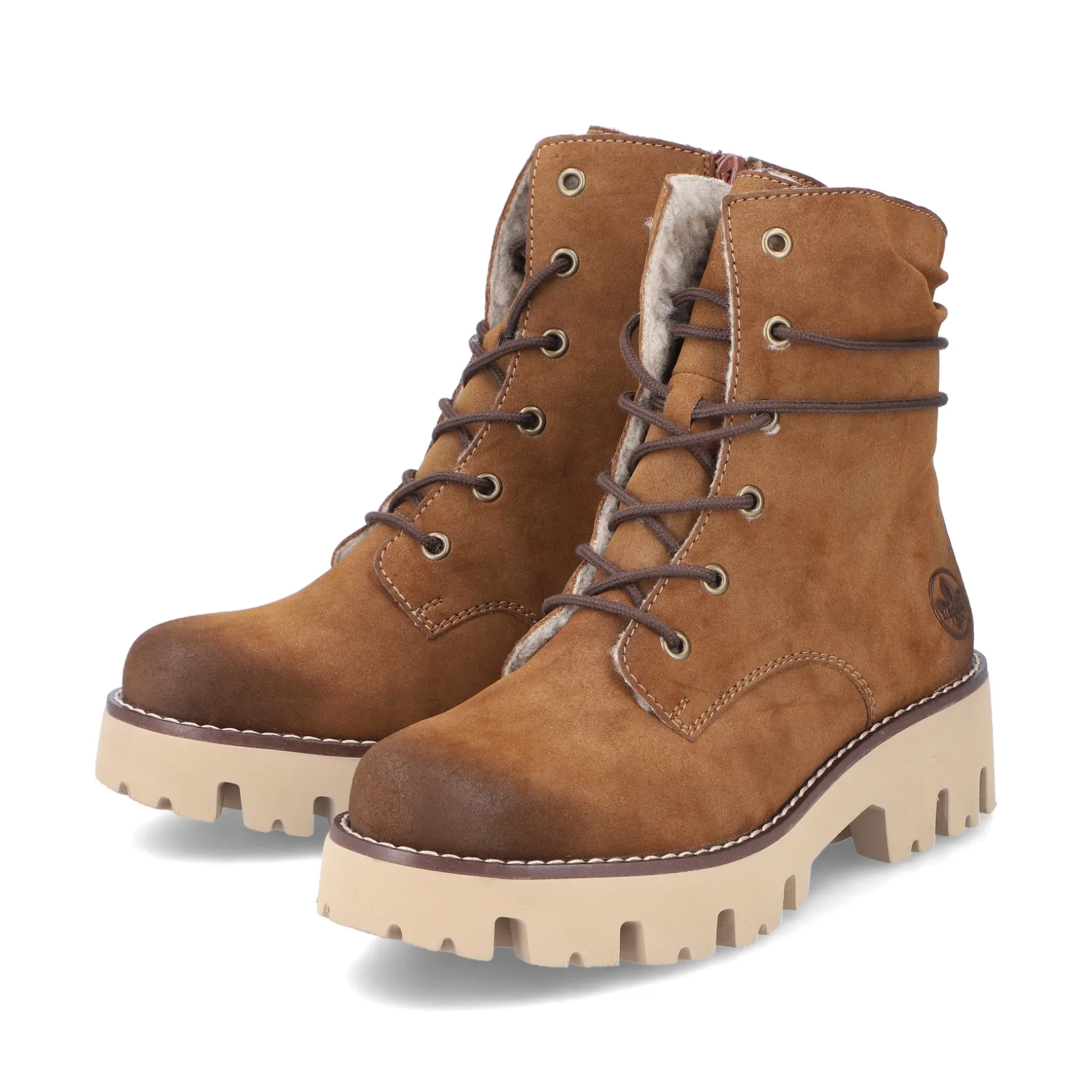 Rieker Damen Schnürstiefel kamelbraun