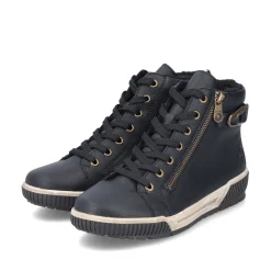 Rieker Damen Schnürstiefel asphaltschwarz