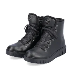 Rieker Damen Schnürstiefel tiefschwarz