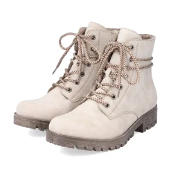 Rieker Damen Schnürstiefel hellbeige