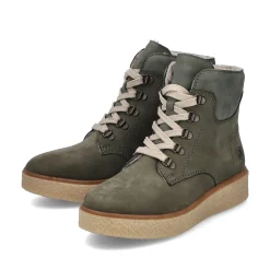 Rieker Damen Schnürstiefel schilfgrün