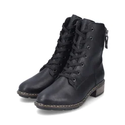 Rieker Damen Schnürstiefel nachtschwarz