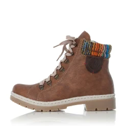 Rieker Damen Schnürstiefel macciatobraun-bunt