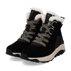 Rieker Damen Schnürstiefel graphitschwarz