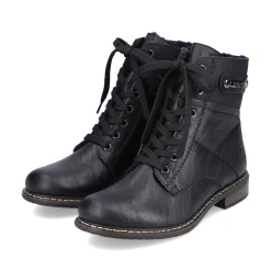 Rieker Damen Schnürstiefel tiefschwarz