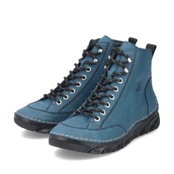 Rieker Damen Schnürstiefel californiablau