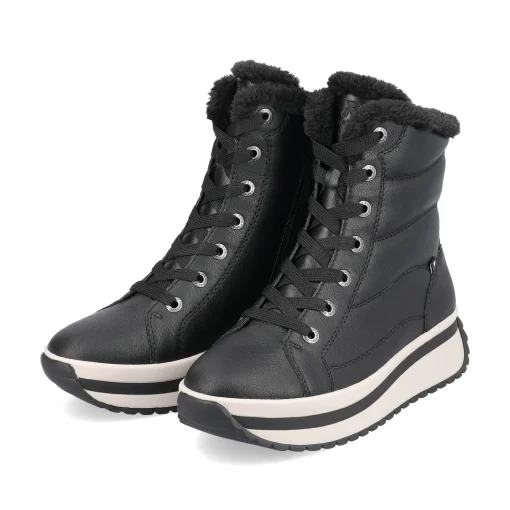 Rieker Damen Schnürstiefel urbanschwarz