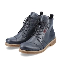 Rieker Damen Schnürstiefel marineblau