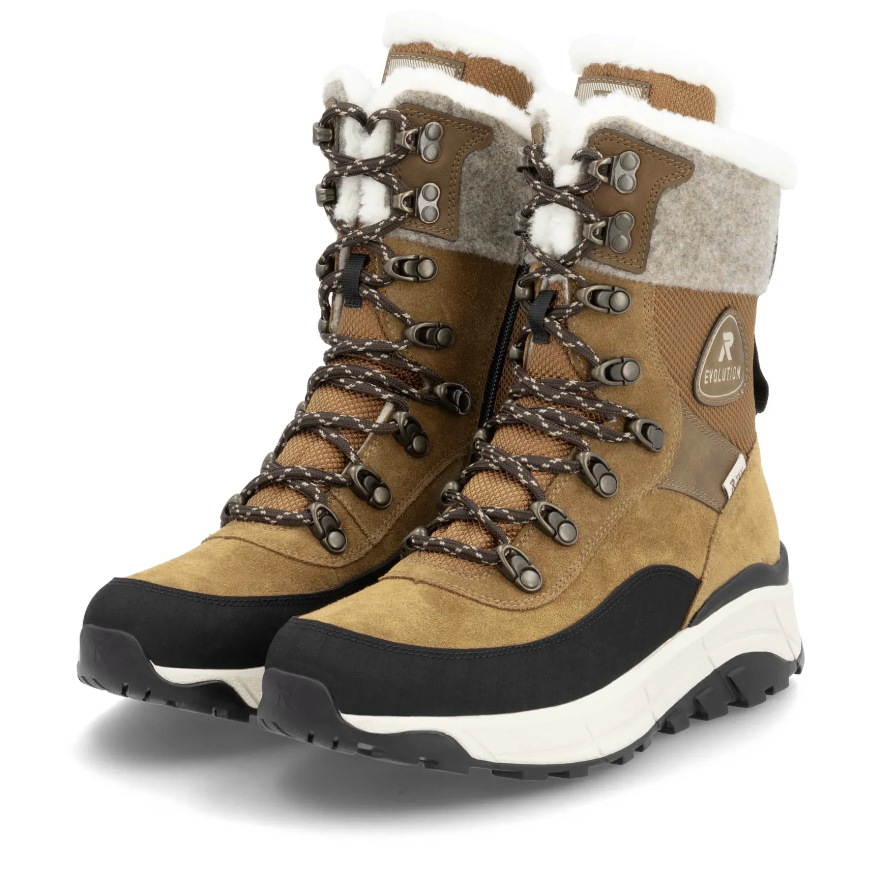 Rieker Damen Schnürstiefel kamelbraun