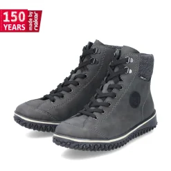 Rieker Damen Schnürstiefel carbongrau