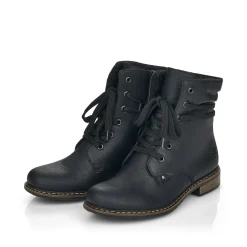Rieker Damen Schnürstiefel asphaltschwarz