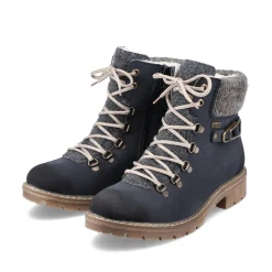 Rieker Damen Schnürstiefel dunkelblau