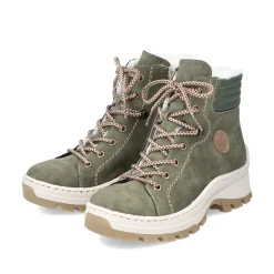 Rieker Damen Schnürstiefel schilfgrün
