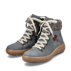 Rieker Damen Schnürstiefel cyanblau