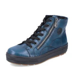 Rieker Damen Schnürstiefel petrol-schwarz