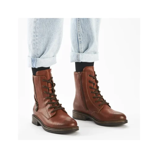 Rieker Damen Schnürstiefel fuchsbraun