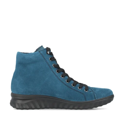 Rieker Damen Schnürstiefel cyanblau