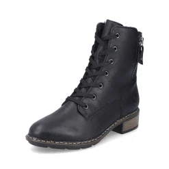 Rieker Damen Schnürstiefel nachtschwarz