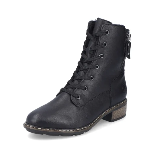 Rieker Damen Schnürstiefel nachtschwarz