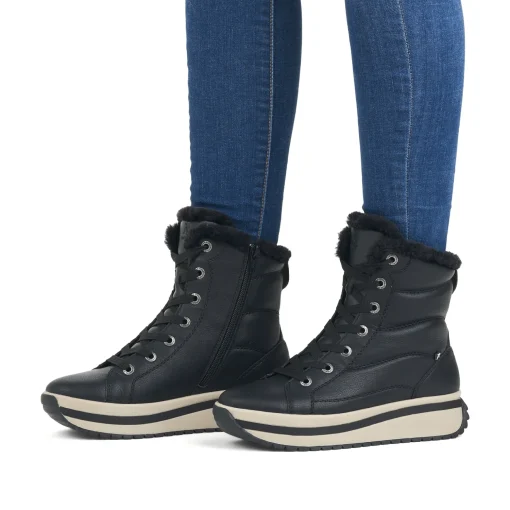 Rieker Damen Schnürstiefel urbanschwarz