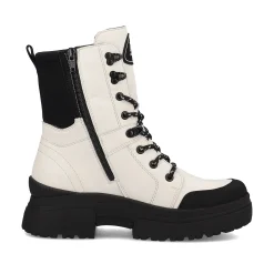 Rieker Damen Schnürstiefel snow-white deep-black