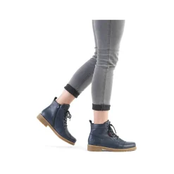 Rieker Damen Schnürstiefel marineblau