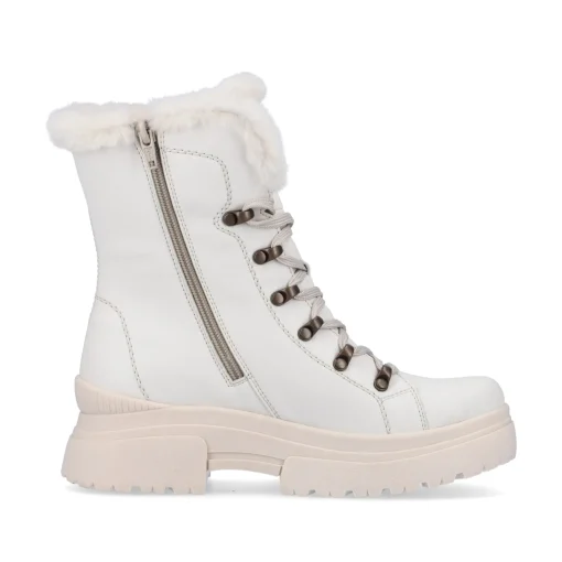 Rieker Damen Schnürstiefel frost white
