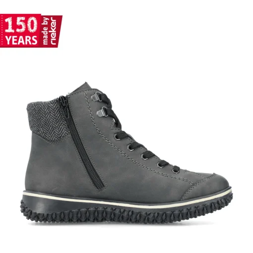 Rieker Damen Schnürstiefel carbongrau
