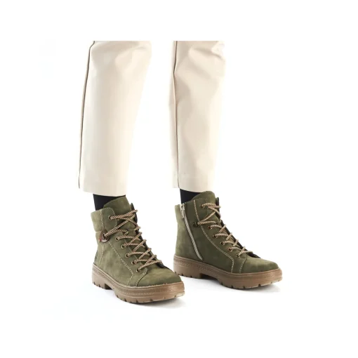 Rieker Damen Schnürstiefel kaktusgrün
