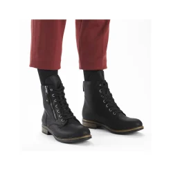 Rieker Damen Schnürstiefel asphaltschwarz