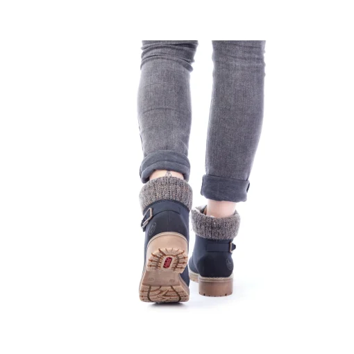 Rieker Damen Schnürstiefel dunkelblau