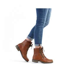 Rieker Damen Schnürstiefel kastanienbraun