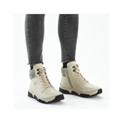 Rieker Damen Schnürstiefel hellbeige
