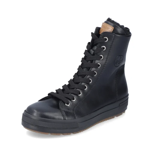 Rieker Damen Schnürstiefel tiefschwarz