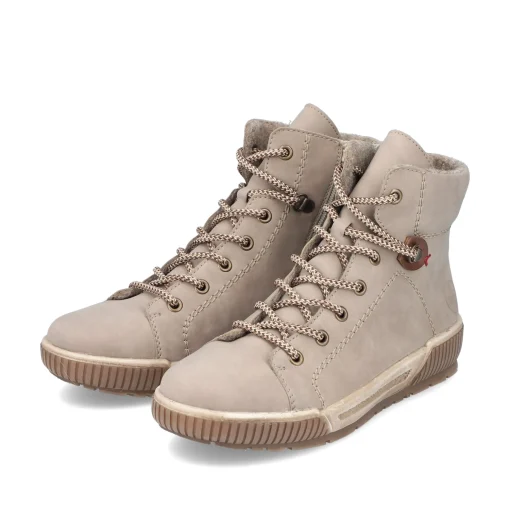 Rieker Damen Schnürstiefel cremebeige