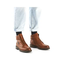 Rieker Damen Schnürstiefel karamellbraun
