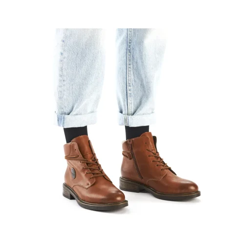 Rieker Damen Schnürstiefel karamellbraun