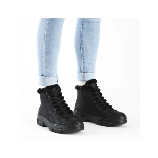 Rieker Damen Schnürstiefel urbanschwarz