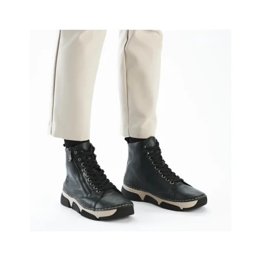Rieker Damen Schnürstiefel laubgrün