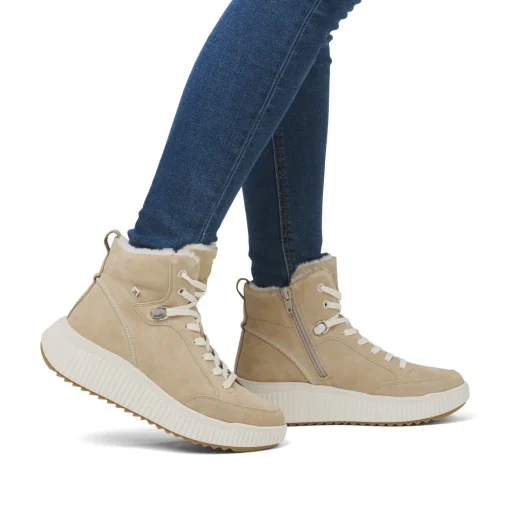 Rieker Damen Schnürstiefel lehmbeige