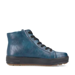 Rieker Damen Schnürstiefel petrol-schwarz
