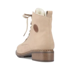 Rieker Damen Schnürstiefel sandbeige
